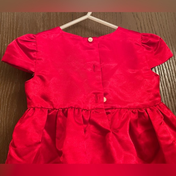 CHAPS Special Occasion RED Satin Look Ruffle Dress SZ-12 months - Picture 10 of 10